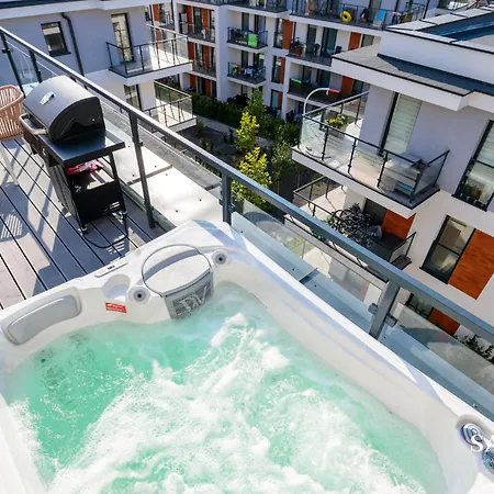 Premium Baltic Lux Z Prywatnym Jacuzzi, Basenem Sannel For Rent Lägenhet *
